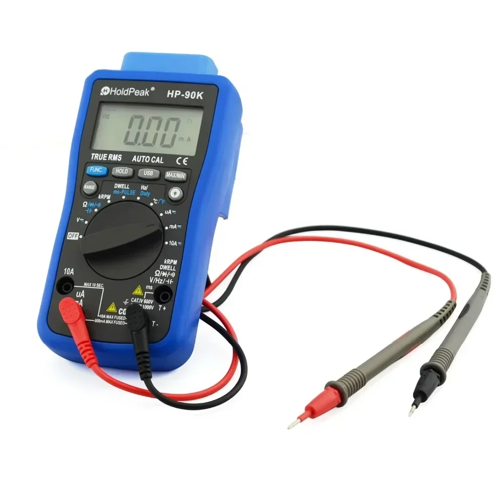 HoldPeak HP-90K Engine Analyzer Tester Auto Range Car Diagnostic Tool with Data Output by USB Automotive Multimeter Multimetro