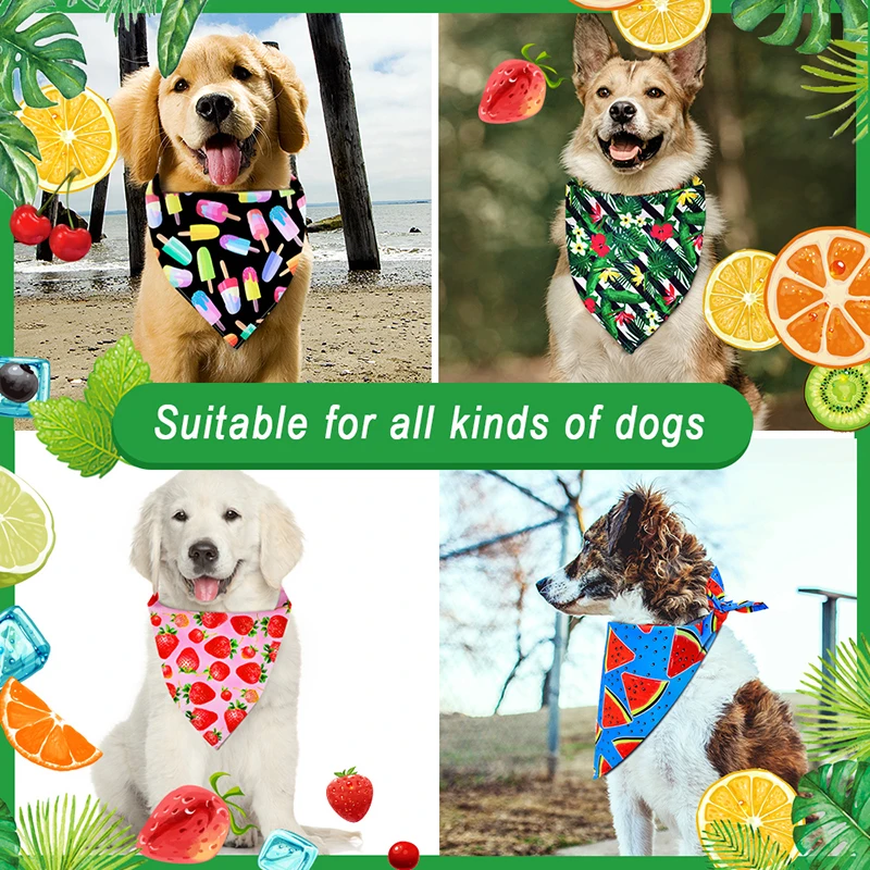 30PS Bulk Summer Bandanas Fruit Dog Bandana Scarf For Dogs Small Dog Puppy Bibs Dog Pet Grooming Accessories For Small Dogs Cats