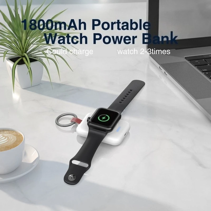 1800 mAh Power Bank Draadloze oplader voor Samsung Galaxy Watch Classic Pro voor Apple 8 7 6 Ultra SE-serie Horloge Magnetisch