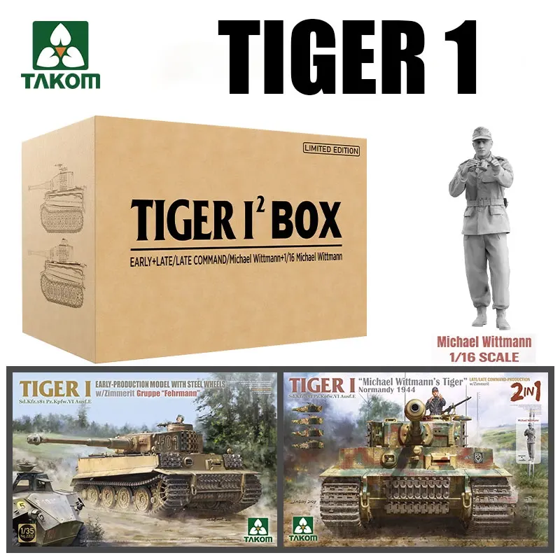 

TAKOM Assembly Kit 2201+2202+1021 Three-in-One Limited Set 1/35 Tiger Tank Late Stage/Command Type