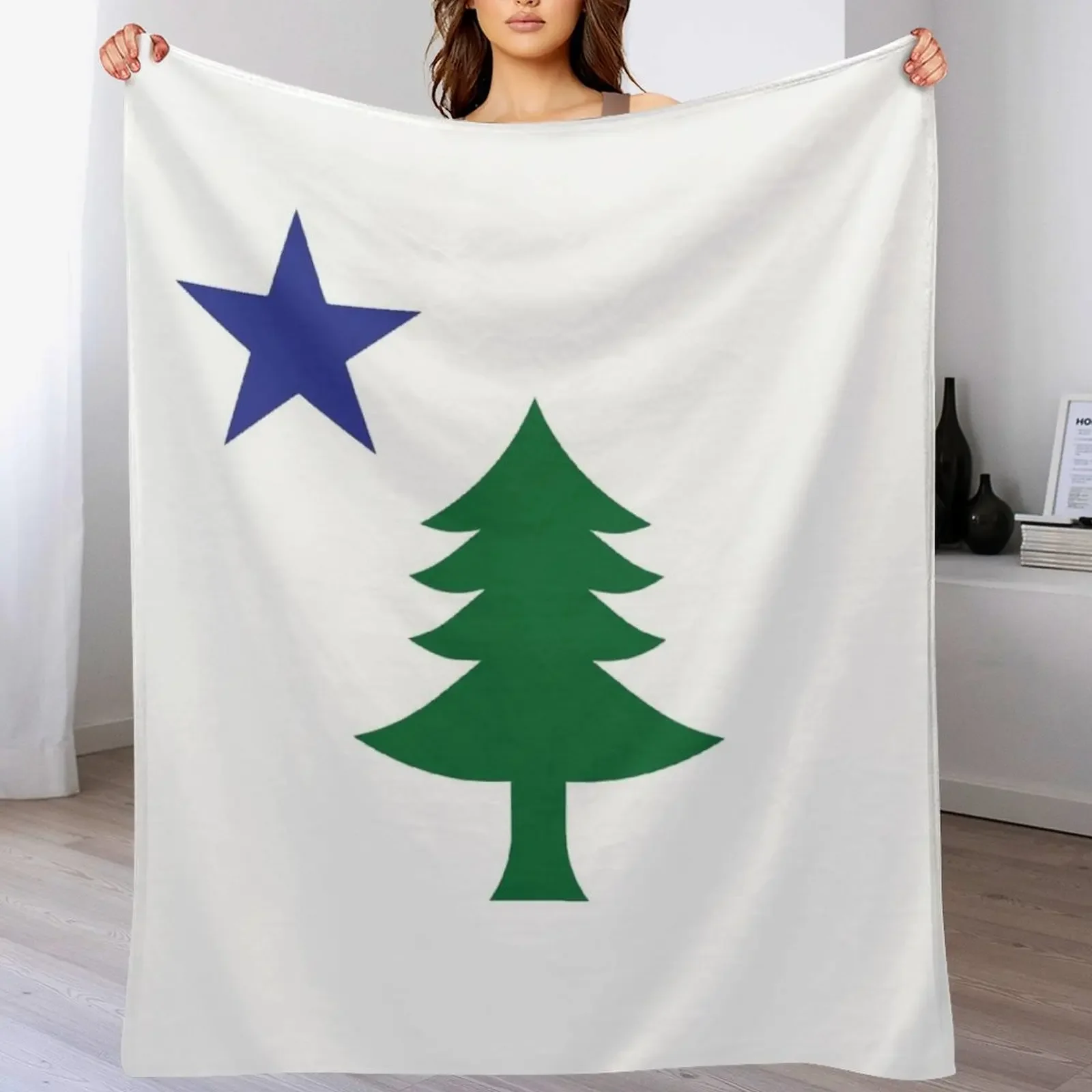 

Original Maine Flag (no text) Throw Blanket Baby Quilt For Decorative Sofa Blankets