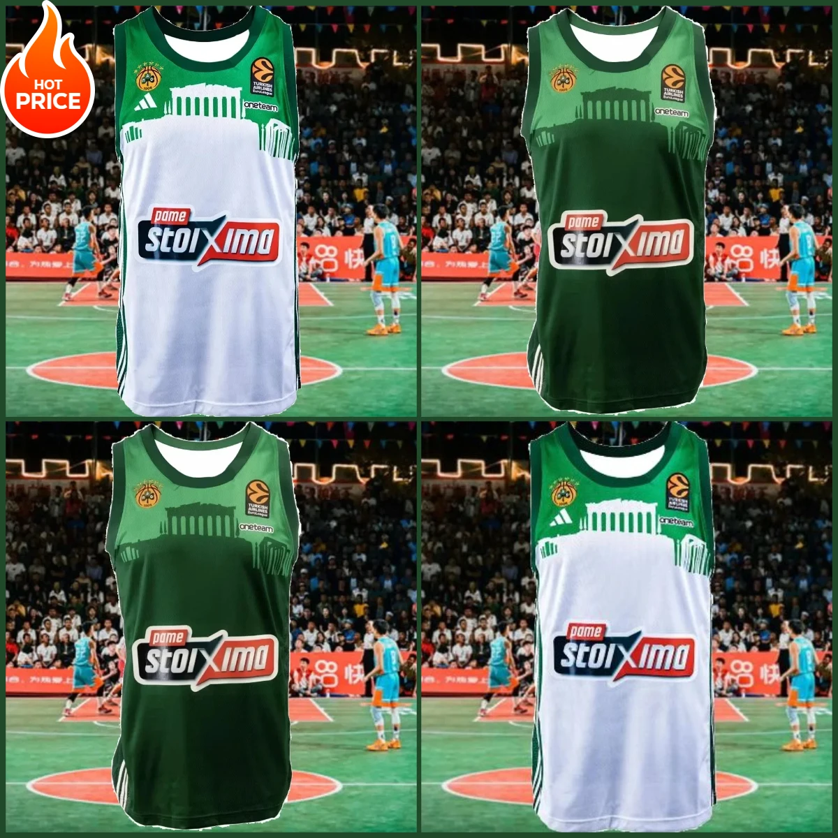 

25Men's Panathinaikos Home & Away Basketball Shirt Teens Children's Oversized Training Basketball 3D Breathable Motorcycle Vest