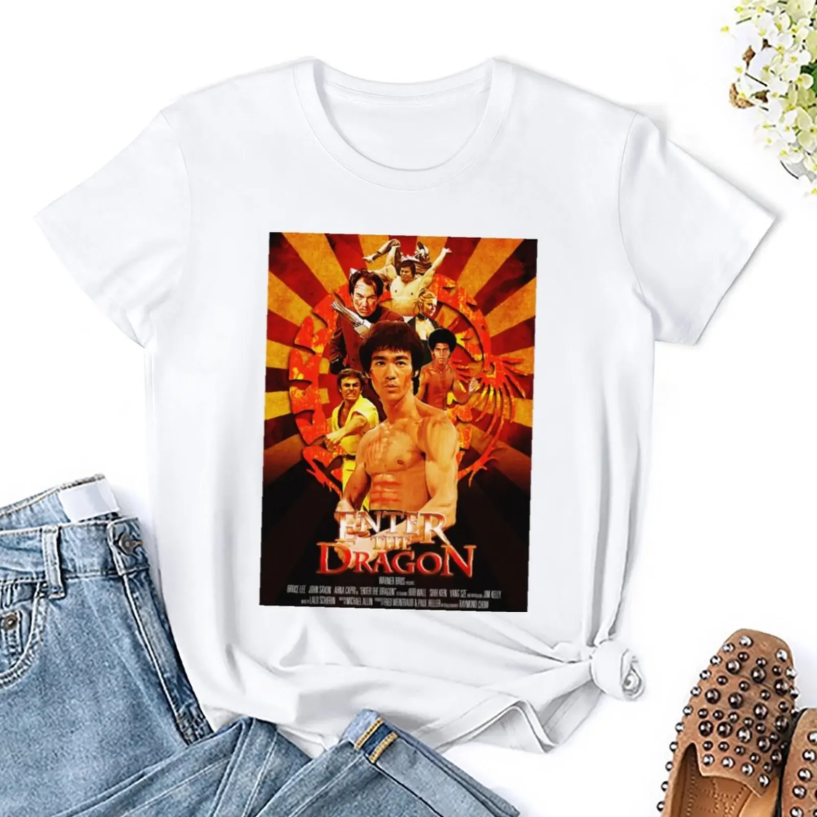 Enter The Dragon T-shirt summer clothes oversized Womens graphic t shirts