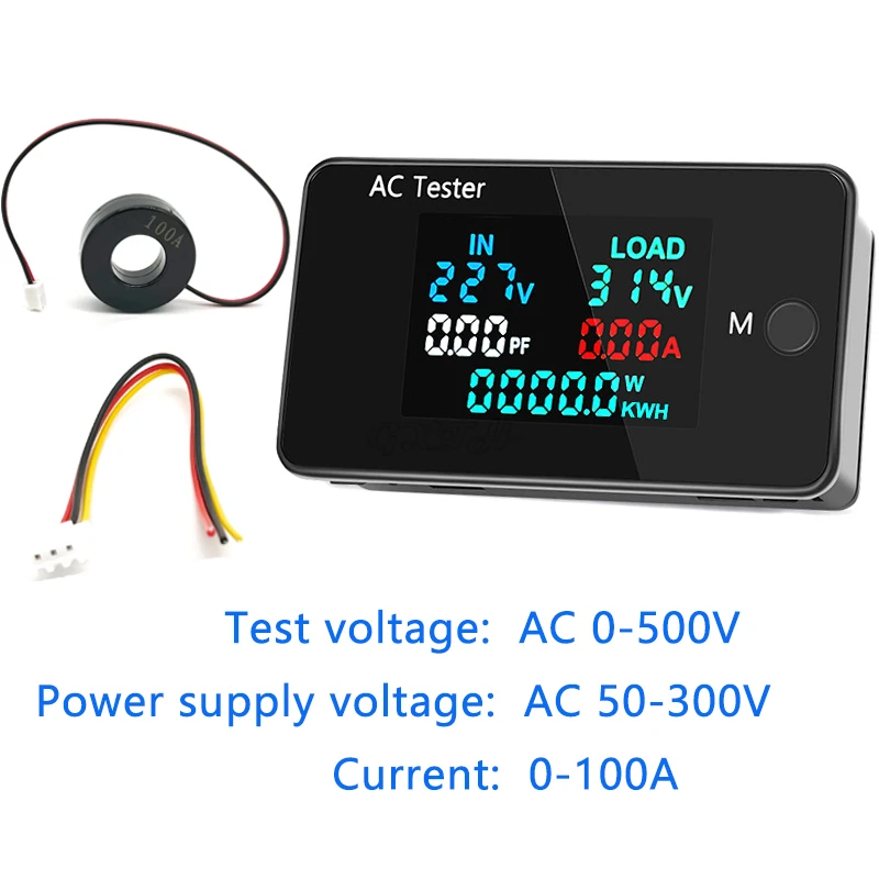 6 w 1 podwójne napięcie Tester wyświetlacza 0-500V woltomierz 0-100A cyfrowym amperomierzem wykrywacz zasilania Monitor Regulator napięcia