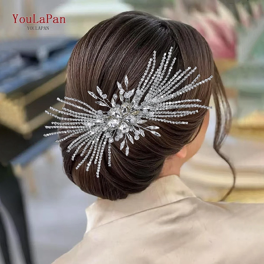 

YouLaPan Wedding Fashion Hair Comb Bridal Rhinestone Headwear Bridesmaid Headpiece Bride Headdress Crystal Hair Ornaments HP867