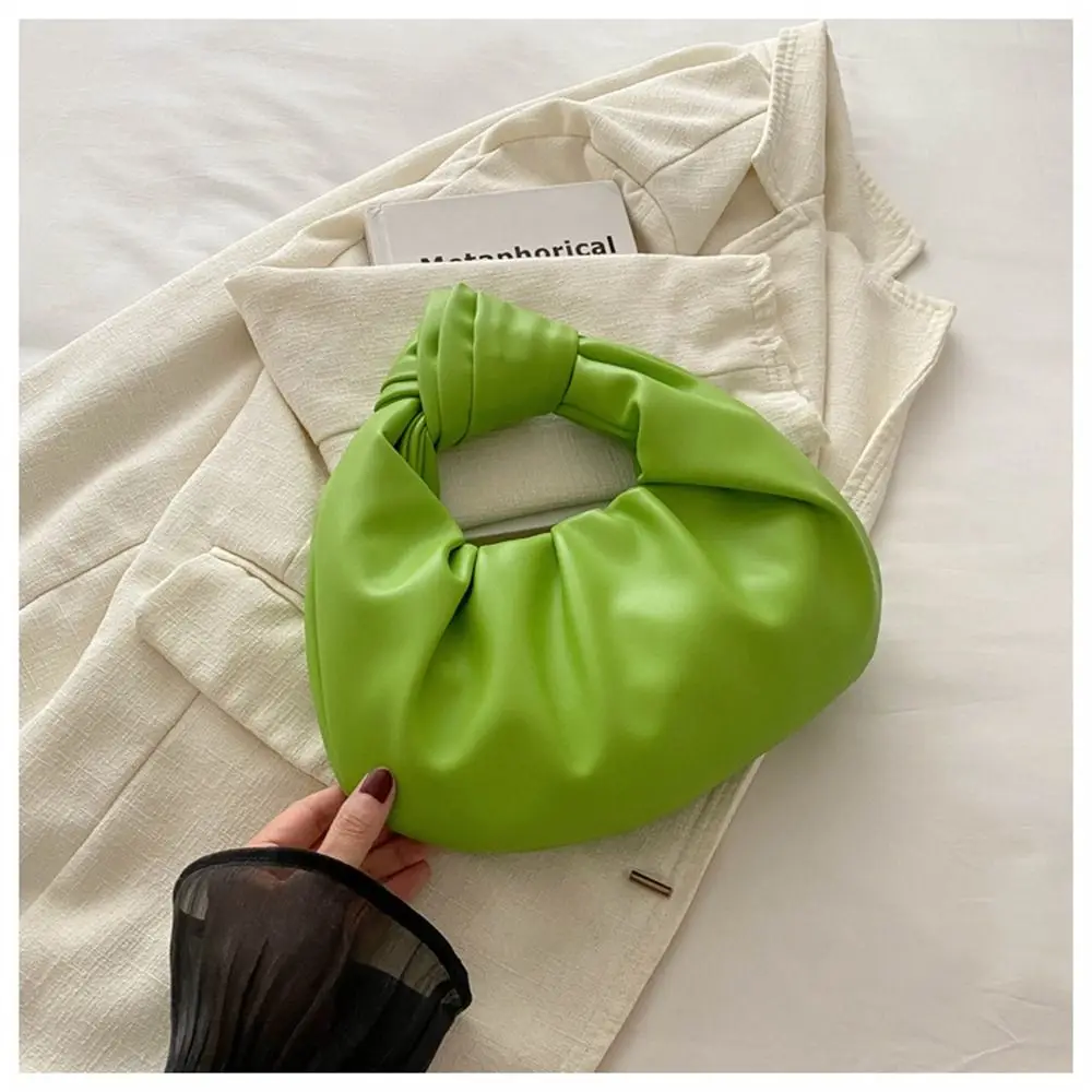 Fashion PU Leather Shoulder Bags Lightweight Solid Color Totes Large Capacity Handbags for Women Girls - view 4