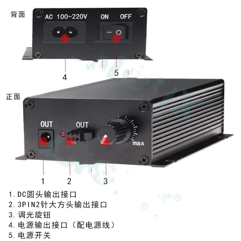 Machine Vision Controlador de Fonte de Luz Ajustável, Single Channel, Single Power Supply, 24V, High Power, Endless