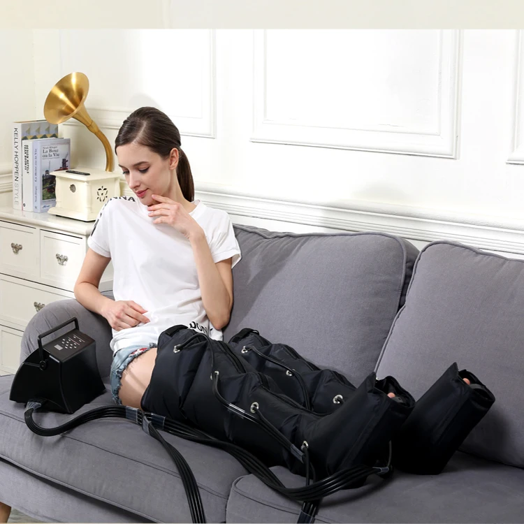 Sequential Pneumatic Air Compression Leg Massager, Blood Circulation Machine, 6 Modes, 3 Intensities, Home Therapy System