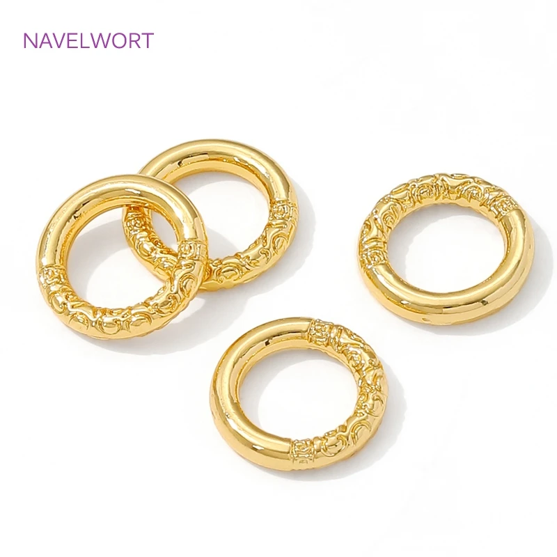 5/10pcs/lot 18K Gold Plated Round Circle Closed Rings Connectors,Brass Connector Rings For Jewelry,DIY Bracelet Making Supplies