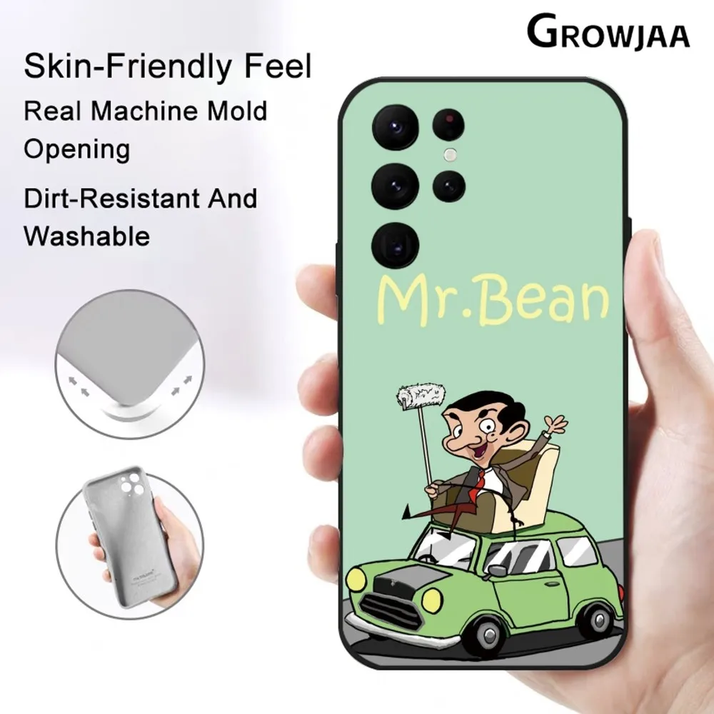 Mr B-Bean Cartoon Funny Phone Case For Samsung Galaxy S25 S24 S22 S23 Ultra S21 S20 Plus 5G Protective Silicone Funda