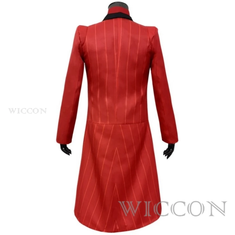 Hasbin Alastor Cosplay Costumes pour hommes, uniforme d'hôtel, rouge trempé, anime, Halloween, carnaval, Noël, adulte