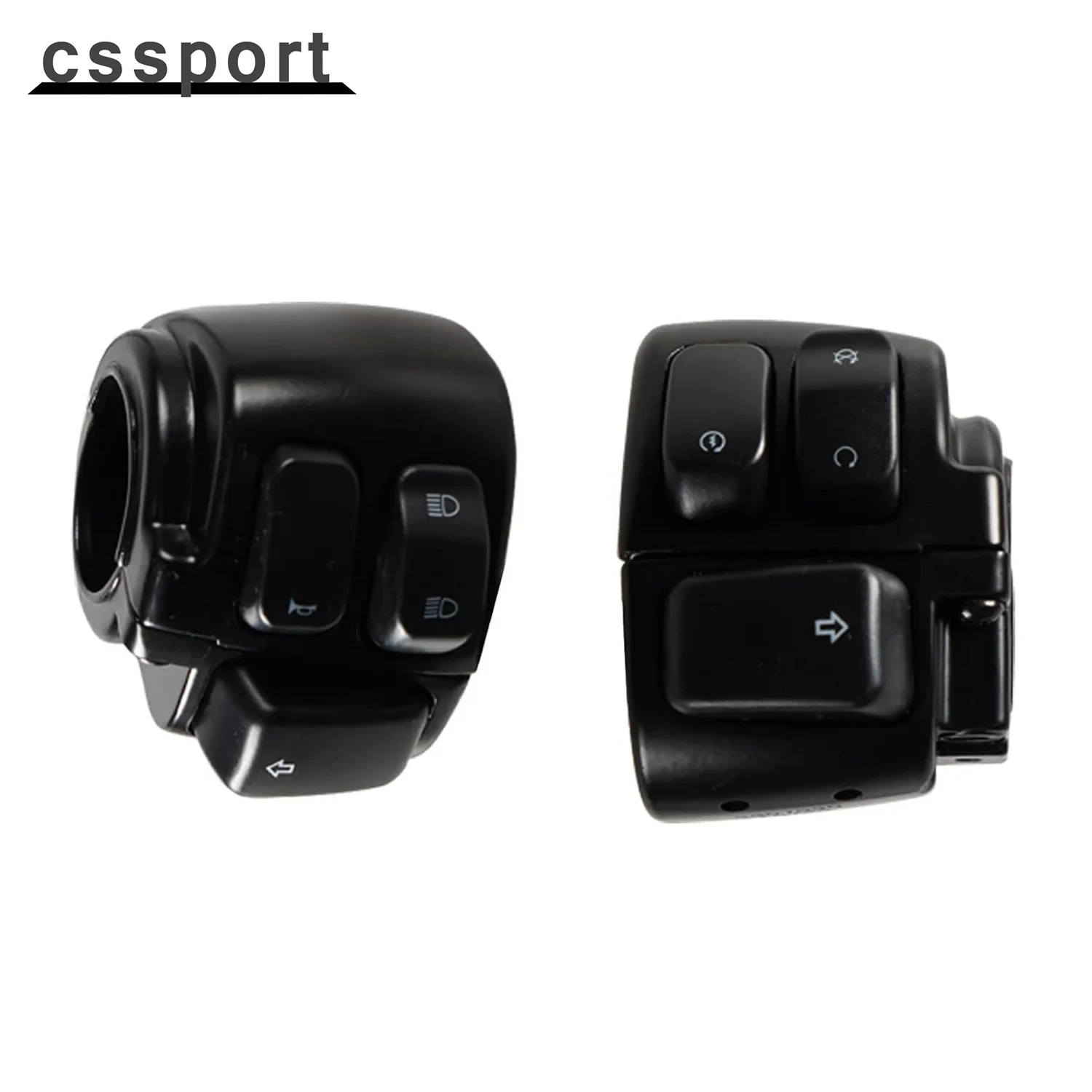 

Black 1" Motorcycle Handlebar Control Switches w/ Wiring Harness Kit For Harley