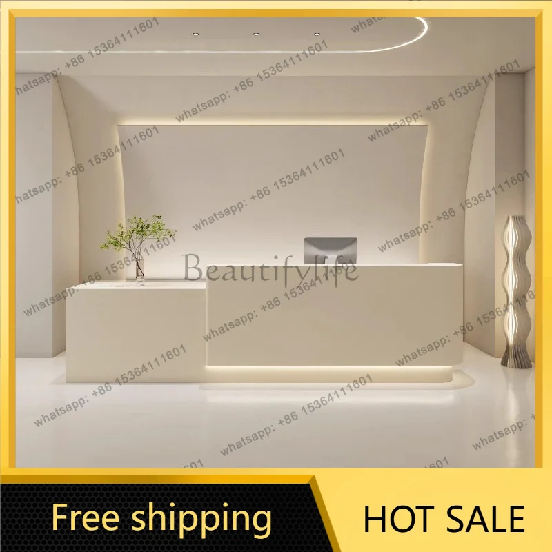 LJY Aesthetic Design Reception Desks Beauty Luxury Company Executive Reception Desks Unique Modern Mostrador Commercial Furnitur