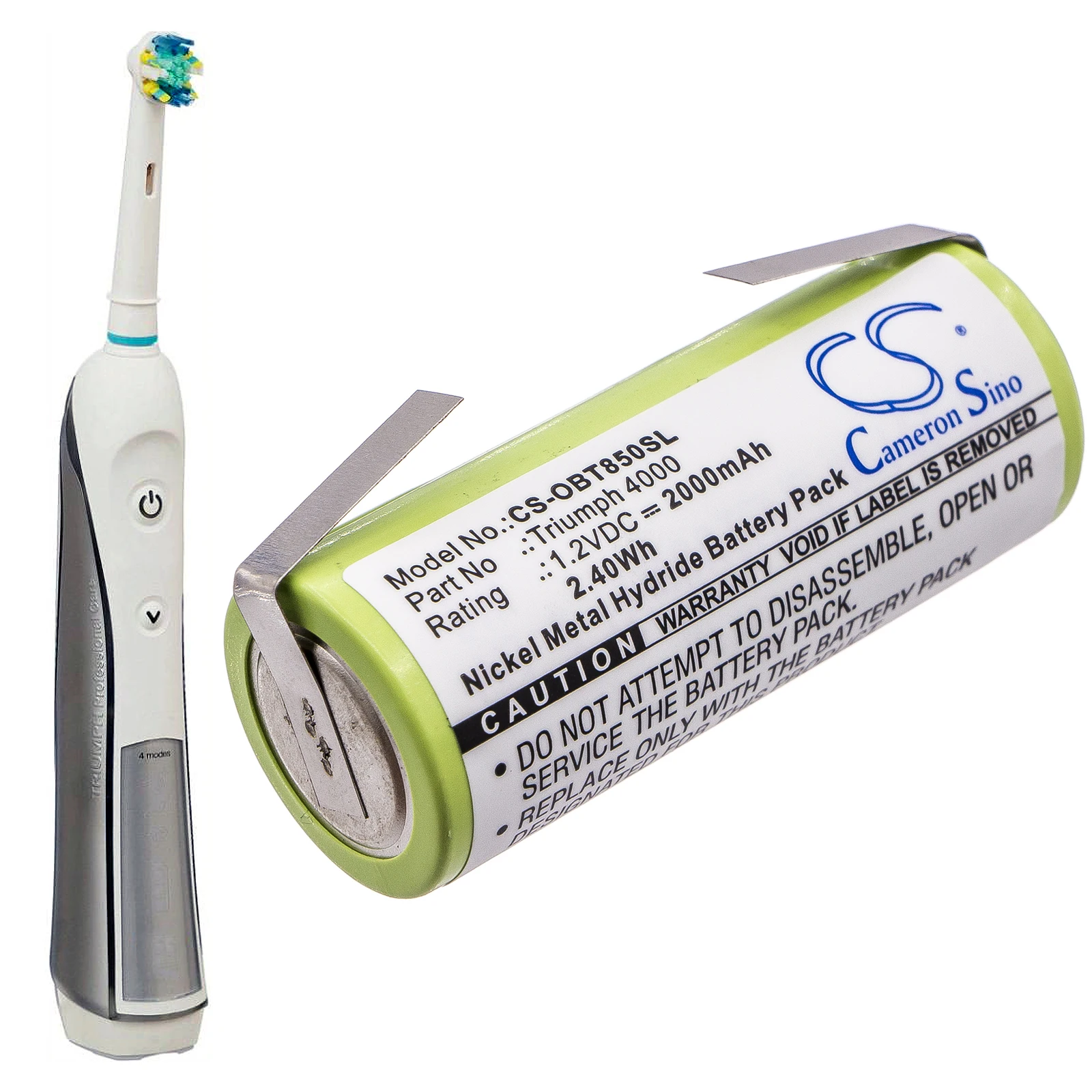 GreenBatteryPower-batería Ni-MH para cepillo de dientes Oral-B 2000, 1,2, Triumph 3761,3762,3745 mAh, 4000 V