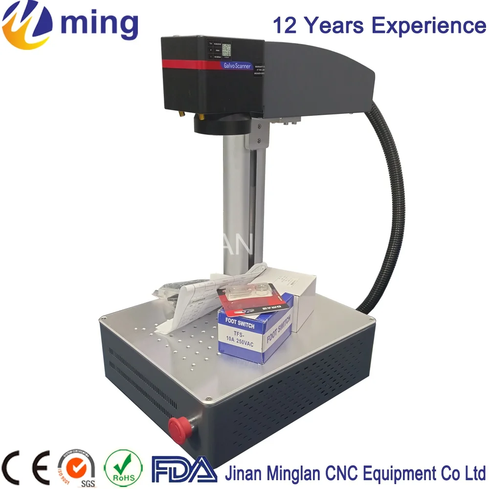 

Portable 20W 30W 50W Max/Raycus fiber laser marking machine for metal jewelry plastic steel aluminum gold silver rings
