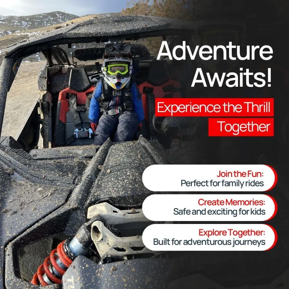 Bump Seat ใช้ได้กับ Can Am X3 - ติดตั้งง่าย |   ยูทีวีกระโดดที่นั่ง |   Bump Seat for Kids - สายรัด