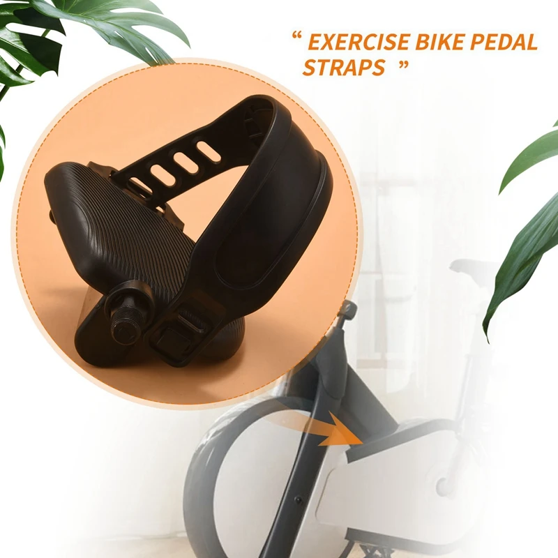 New 1Pair Exercise Bike Pedal Widened Bicycle Pedal With Pedal Straps For Exercise Bike Stationary Cycle Home