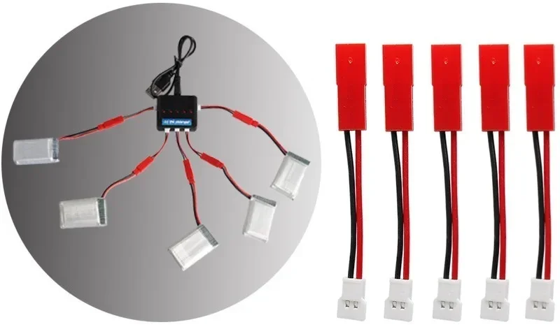 3.7V 900mah 25C 752560   Bateria Lipo wtyczka JST z ładowarką do X5 X5C X5SC X5SW 8807 8807W A6 A6W M68 części zamienne do dronów Rc