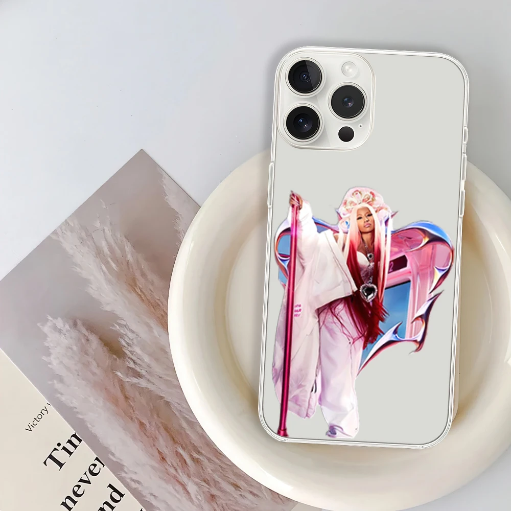 Rapper N-Nicki M-Minaj Phone Case for iPhone 12 11 13 14 15 16 Max Pro Plus Transparent Soft Shell image 5