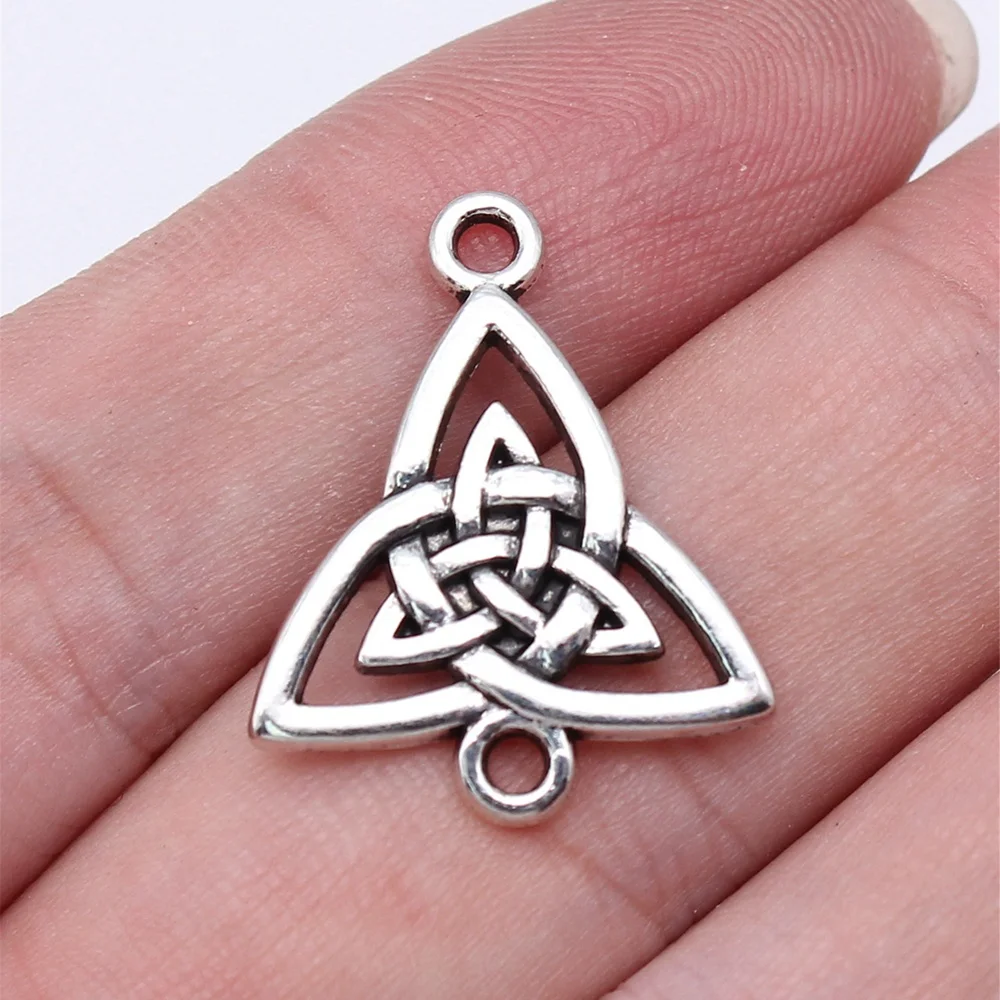 10pcs/lot 24x20mm Celtic Knot Connector For Jewelry Making Antique Silver Color 0.94x0.79inch