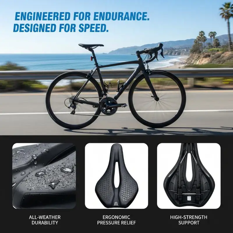 Universal Bicycle Seat For Mountain Bikes Comfortable Soft Shock Absorbing Breathable Cycling Outdoor Riding Accessories 1PC