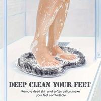 1pc Upgraded Foot Cleaning Device with Suction Cups - a Non-Slip Shower Foot Bathroom floor mat,Massage,shower, and foot massage
