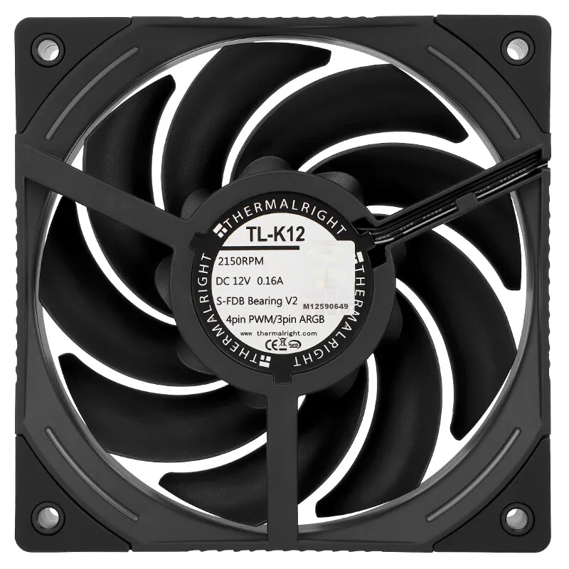 Imagem -03 - Thermalright Tl-k12 12cm Case Ventilador Pwm de Alto Desempenho S-fdb v2 Rolamento 5v 3pin Argb Ventilador de Resfriamento Silencioso