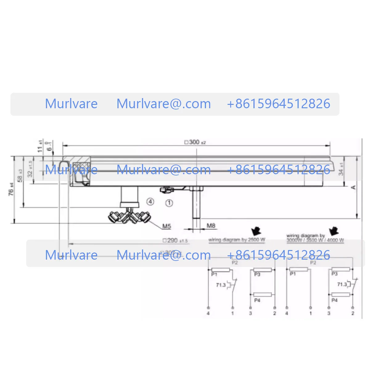 نطاق الطبخ قطع غيار الشواية البحرية 300x300 مللي متر 30x30 سنتيمتر 4000 واط 4KW 440 فولت 11.33454.336 لوح تسخين طبق الطبخ لاستبدال EGO