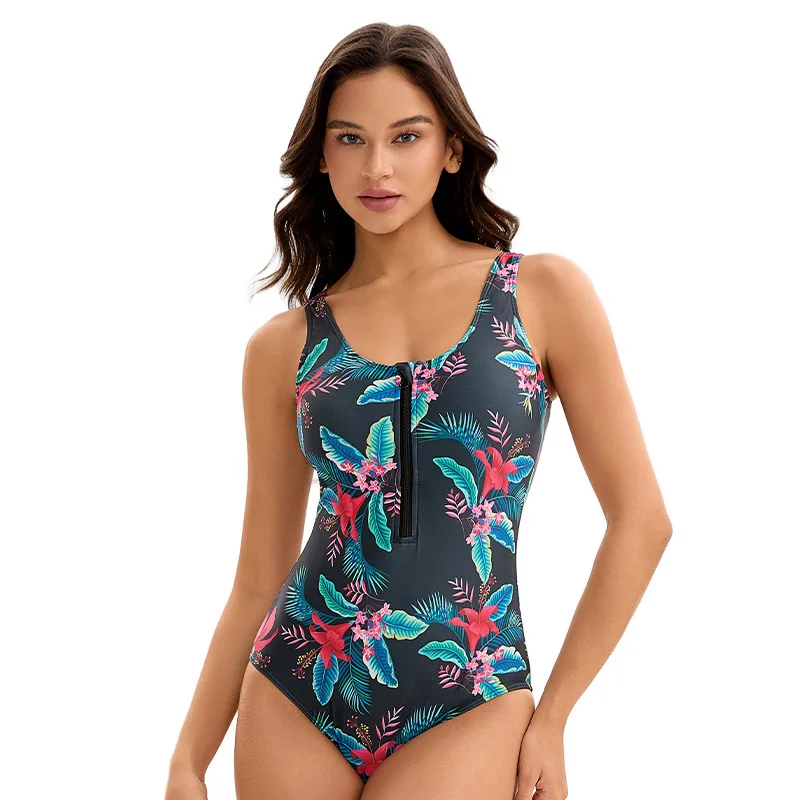 Print fabric one-piece women swimsuit New style swimwear factory price