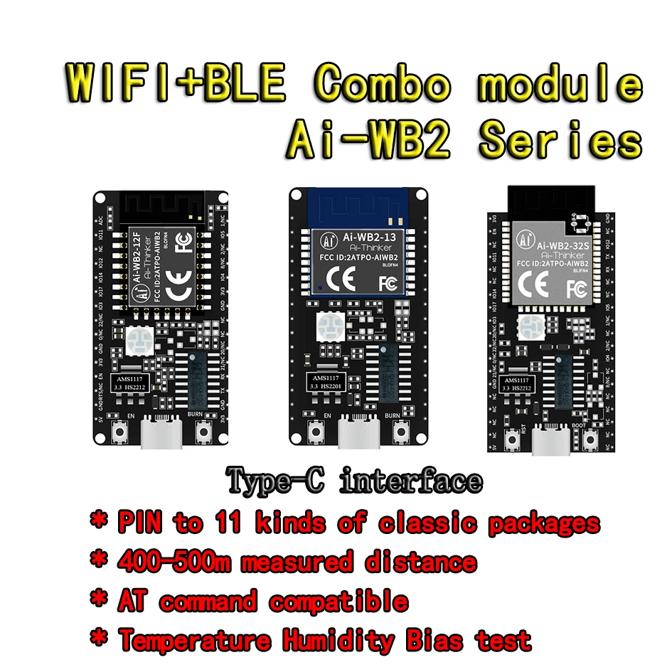 Serie Ai-WB2 WiFi + BLE módulo dos en uno compatible con paquete ESP-12F ESP8266 ESP32-C3 01M 13 13U 32S 07S MI Ai-WB2-12F 01S