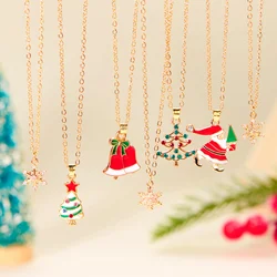This Year's New New Design Christmas Collection Necklace Christmas Snowflake Old Man Tree Pendant Necklace Party Holiday Jewelry
