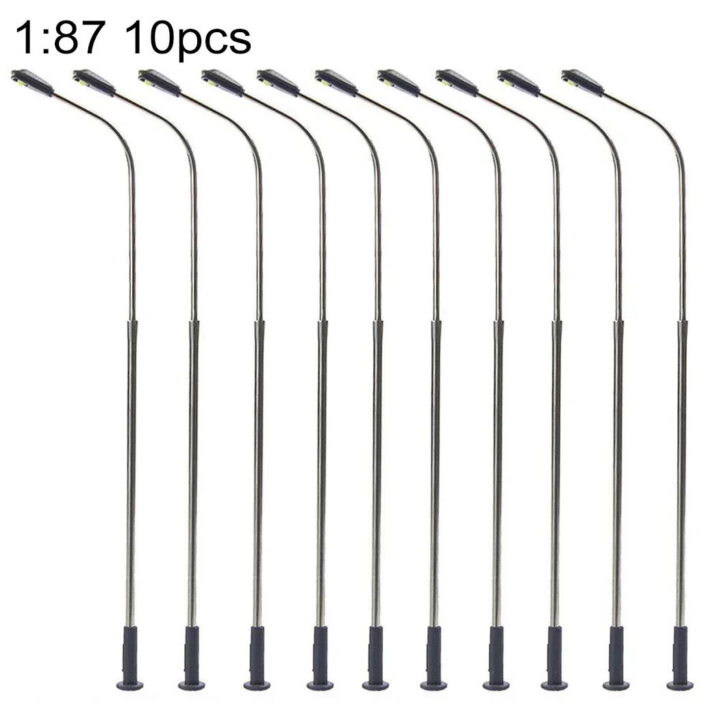 10Pcs Model Railway Lamps Warm White HO Scale Lamps Post 1:87 Street Light Building Layout Train Scenery Garden Decor