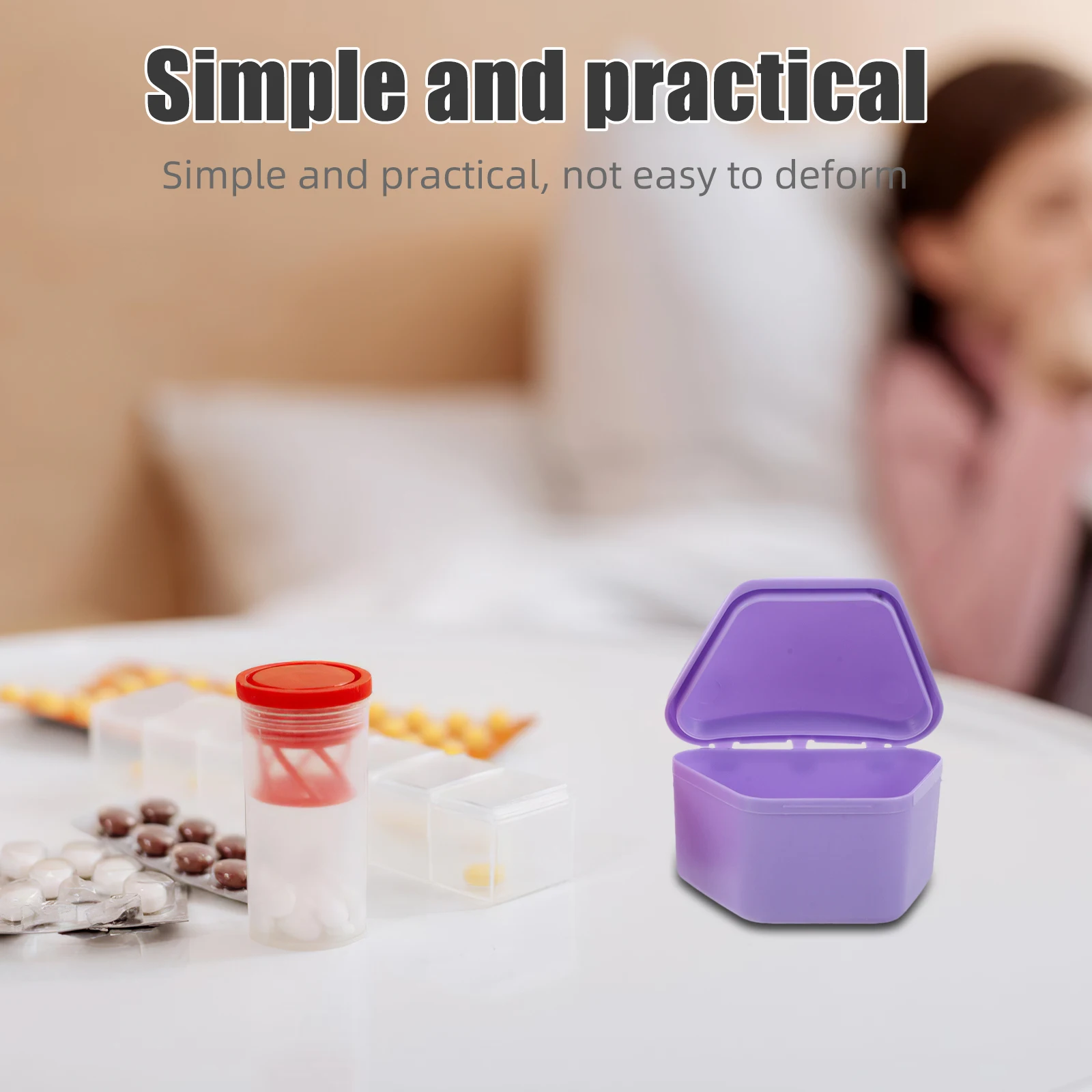 

6Pcs Denture Storage Case Elegant Leakproof Retainer Box Portable Braces Organizer Compact Solution for Daily Care and Travel