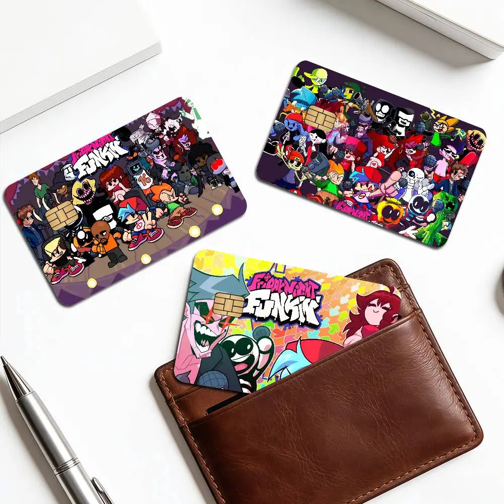 FNF Bad Time Trio Friday Night Funkin Diy Credit Debit Card Sticker Party Sticker Decoration Waterproof Chip Card Skin Sticker