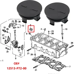 2pcs Cam Cap Plug Seal Gasket Cylinder Head Plug Cap Cam Seal Timing Cover For Acura ILX ILX Hybrid Integra 12513-P72-003
