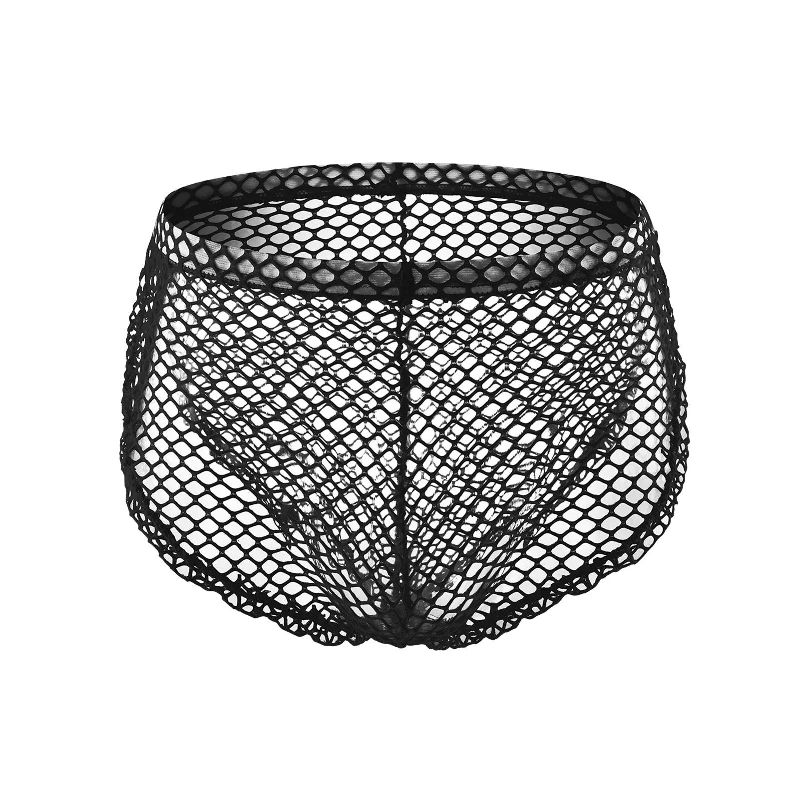 Men Sexy Underwear Mesh U Convex Panties With Side Buttons Open Side Slit Transparent Hollow Jockstrap Boxers Briefs Bikini