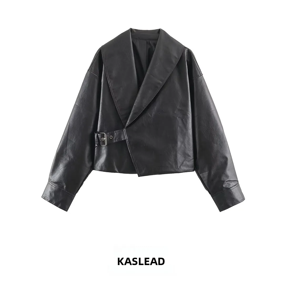 Fashionable Versatile KASLEAD Women's Jacket with Buckle Short Sleeve Long Sleeve Polyester Fiber 2026 Summer New Style