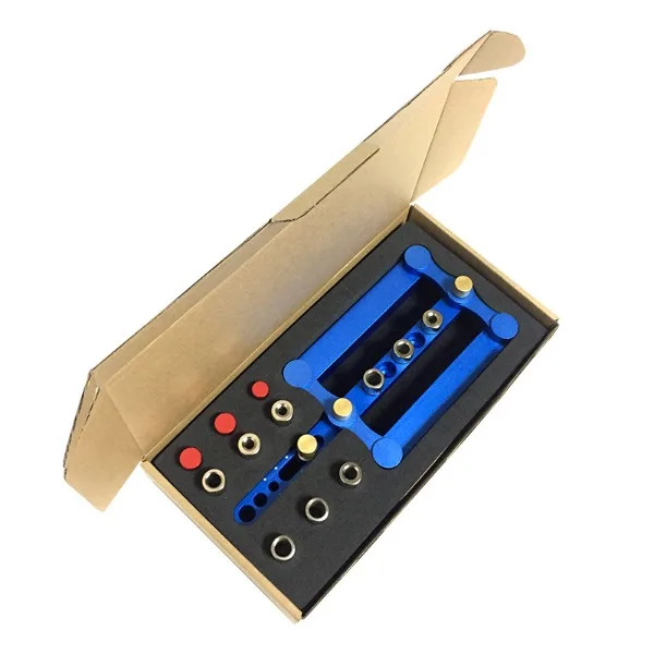 Woodworking Straight Hole Locator Dowel Punching Jig DIY Drilling Tool for Round Tenon Hole Drilling