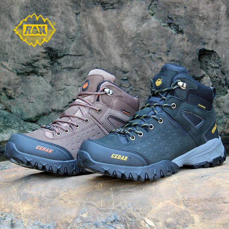KOWM botas senderismo piel vaca – Trekking hombre - imagen 2