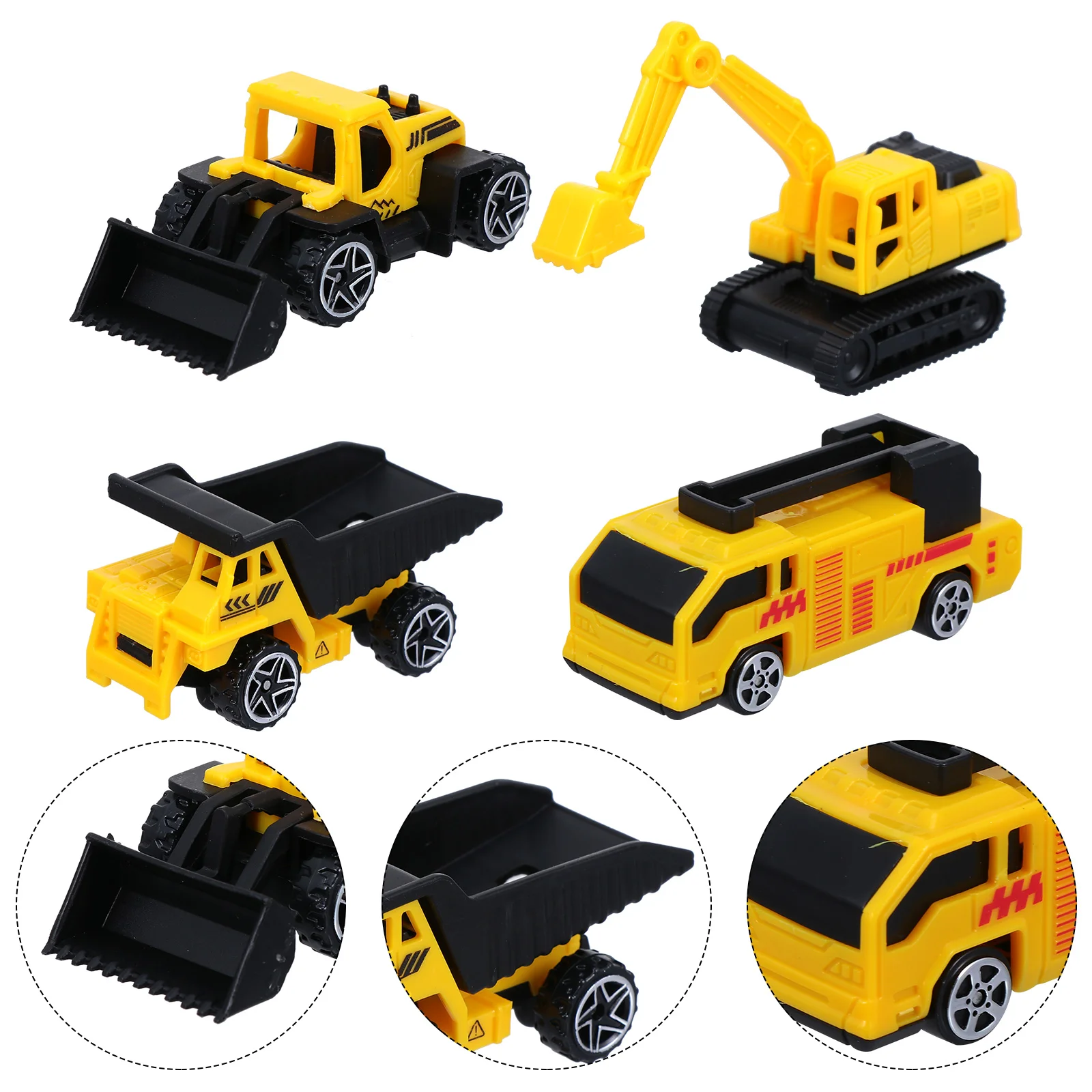 

4 Pcs Engineering Vehicle Car Toy Sliding Outdoor Kids outside Truck Mini Indoor Plastic Children