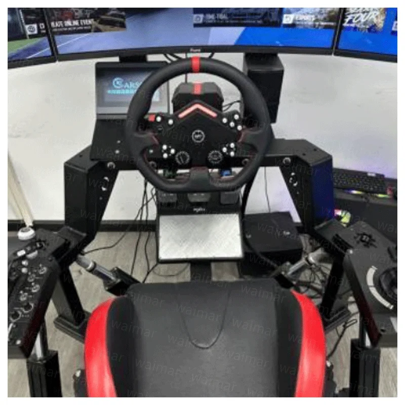 Vergnügungsparkausrüstung Fahren Interaktiver F1-Rennsimulator 6-dof 3-Bildschirm Crazy Racing Game