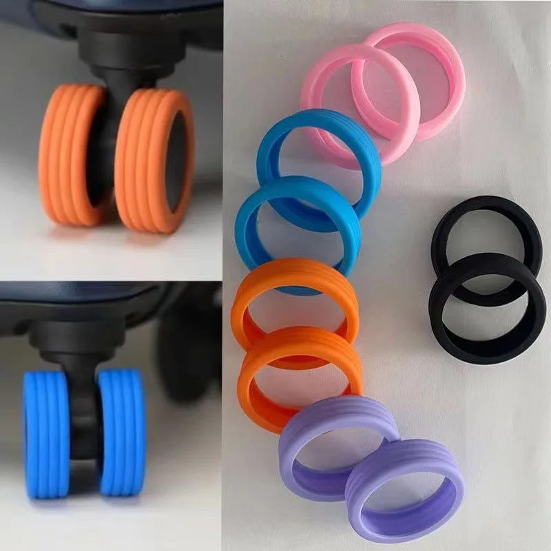 8PCS Silicone Luggage Wheels Protector Wheels Caster Shoes Travel Luggage Suitcase Reduce Noise Wheels Guard Cover Accessories