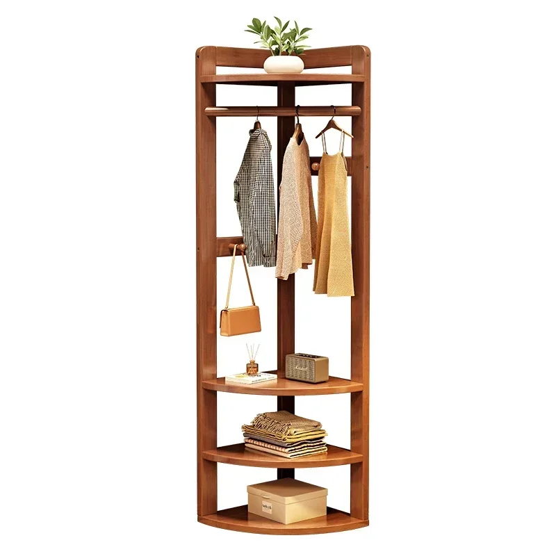 

Floor-to-ceiling hanger Bedroom clothes hanger Corner coat rack Solid wood