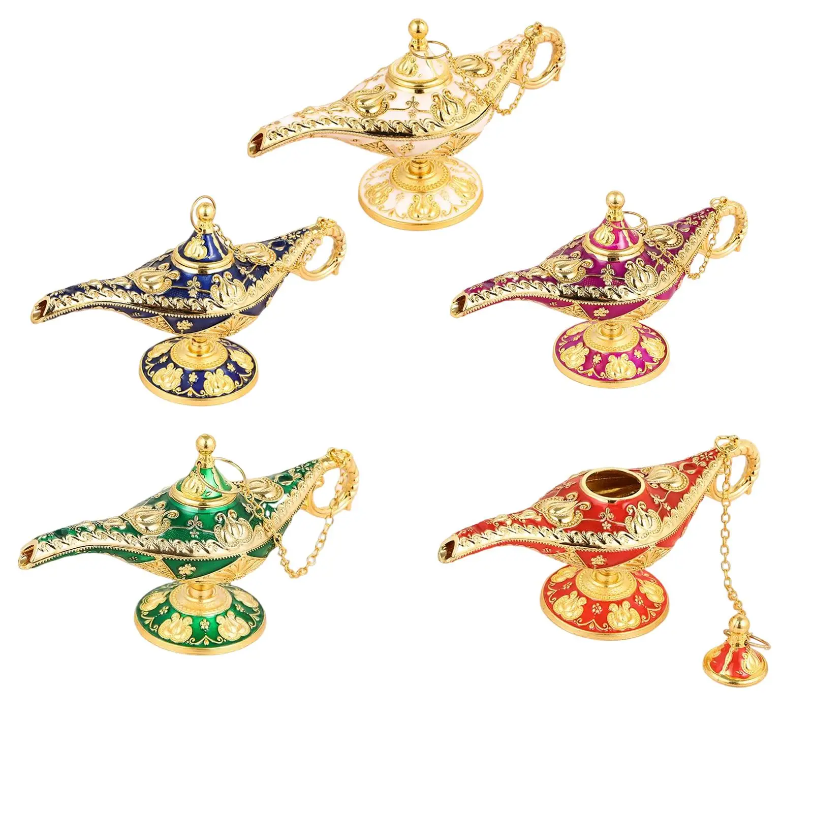 Vintage Legend Aladdin Lamp Magic Genie Wishing Ligh Tabletop Home Decor Crafts for Home Wedding Decoration Gift for Party