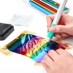 0.8mm/1.5mm Tip USB Hot Foil Quill Pen With 6 Rolls For Paper Leather Surfaces Diy Scrapbook Craft Heat Active Pen Craft Tool