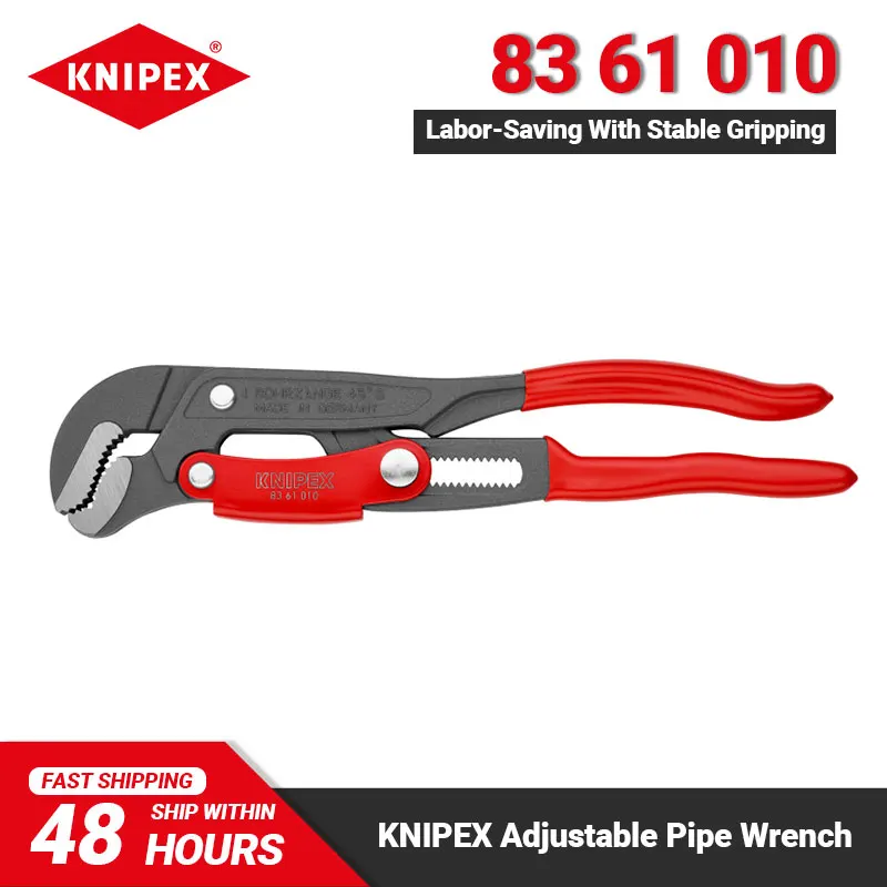 KNIPEX 83 61 010 Pipe Wrench 13-inch S-Type Fast-adjustment Pipe Plier Hardened Teeth Self-locking Hand Tools Labor-saving