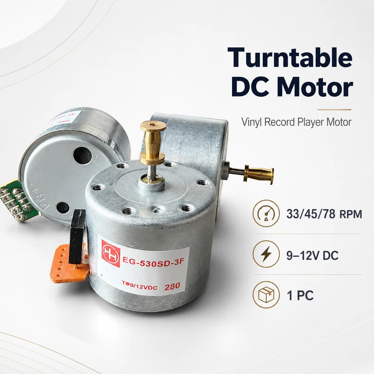 DC Turntable Motor 9-12V Adjustable Speed H/L Fine Tuning Motor for Vinyl Phonograph Repair Replacement
