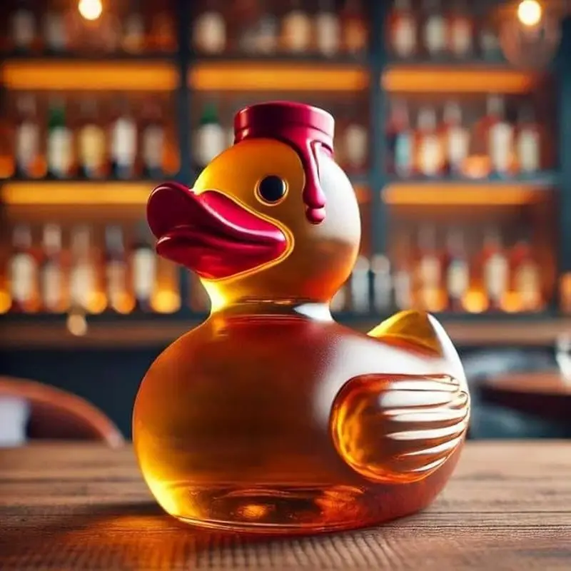 New Product Funny Whiskey Duck Bottle Fun Whiskey Duck Bottle Gift Display Desktop Decoration Cartoon Toy Storage Bottle