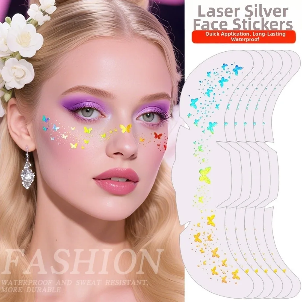 

DIY Laser Freckle Tattoo Sticker Fish Scale Moon Star Butterfly Dots Heart Face Temporary Tattoo Convenient Freckle Makeup