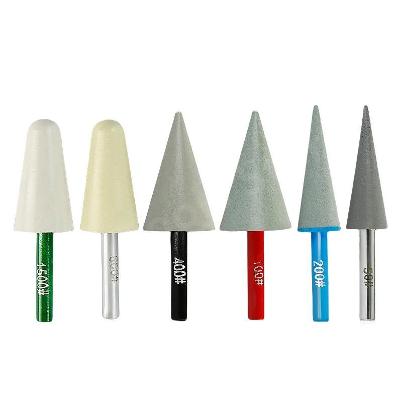 

6PCS Diamond Mounted Point Grinding Heads Set Conical Pointed Round Type Grinding Resin Rotary Tools Metal Mould Burr Polishing